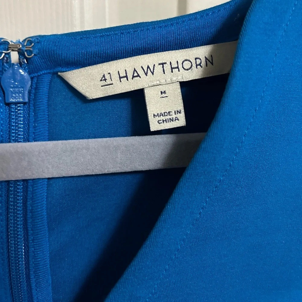 41 Hawthorn Blue V-neck For &‎ Flare Sleeveless Dress Medium - Picture 3 of 4